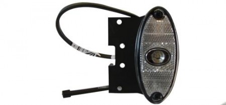 Lykt LED, hvit m/refleks, vertikal og C-brakett-Flatpoint II